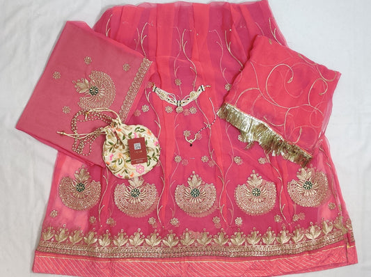 Pink embroidered Poshak