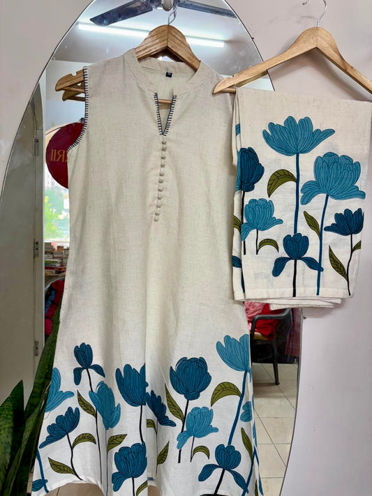 Ivory Blue Bloom Co-Ord Set