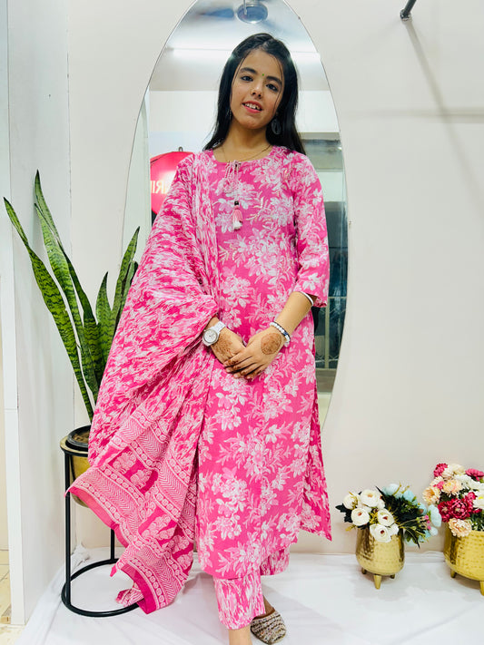 Rosy Sparkle premium cotton Suit Set