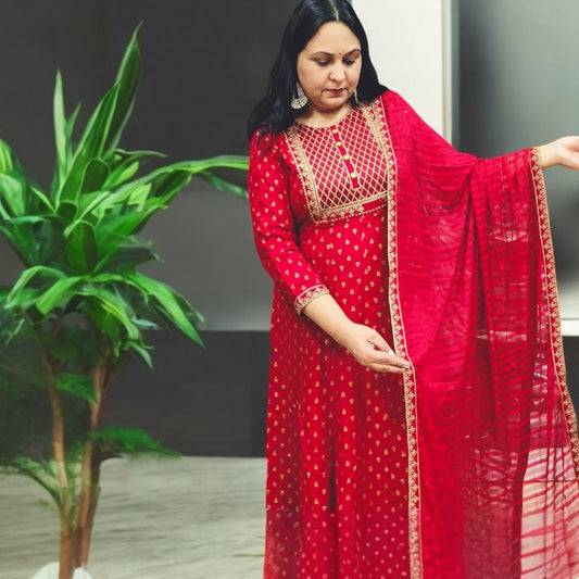 anarkali pants dupptta set